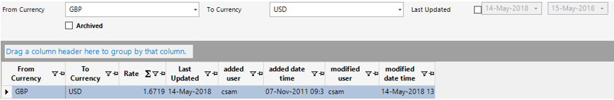 Currency Rates Search