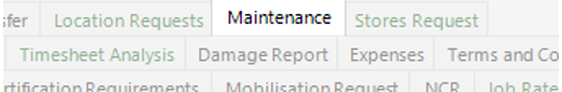 Maintenance Tab