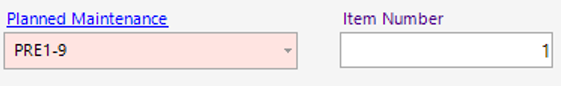 Maintenance Tasks Item Number