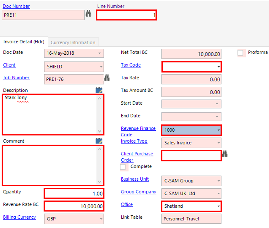 Invoice Detail