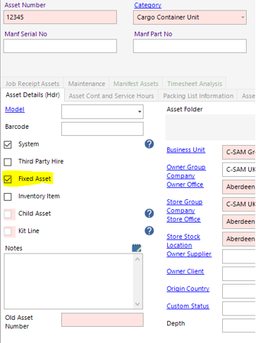 Fixed Asset on Asset Details