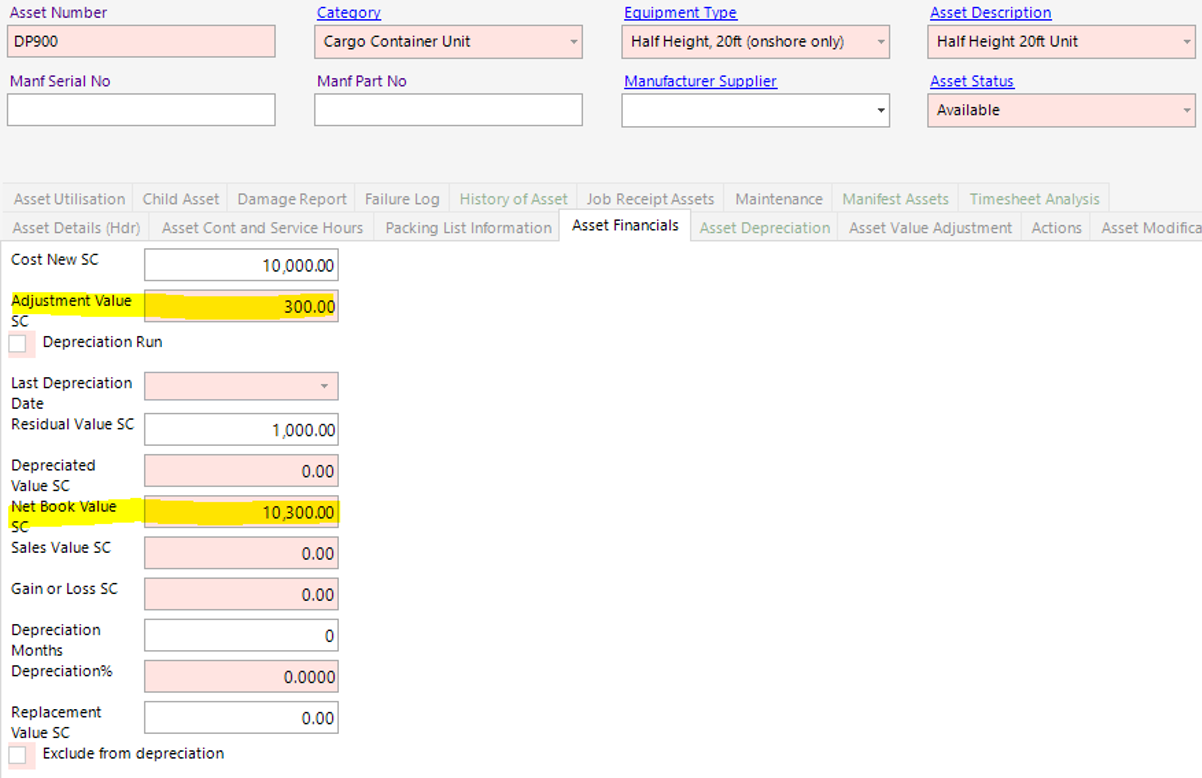 Asset Financials