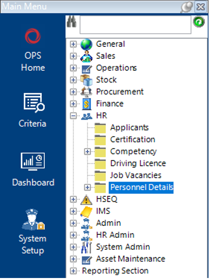 Personnel Details