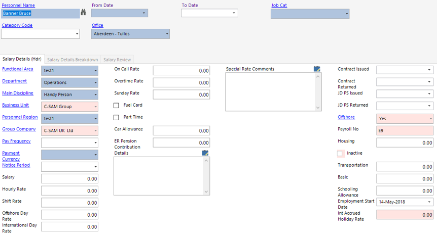 Salary Details