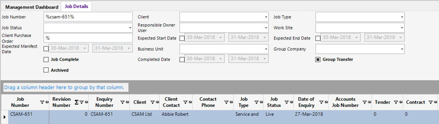 Job Details Search