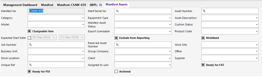 Search Manifest Assets