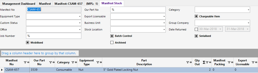 Manifest Stock Search