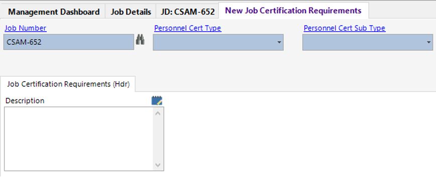 New Job Certification Requirements