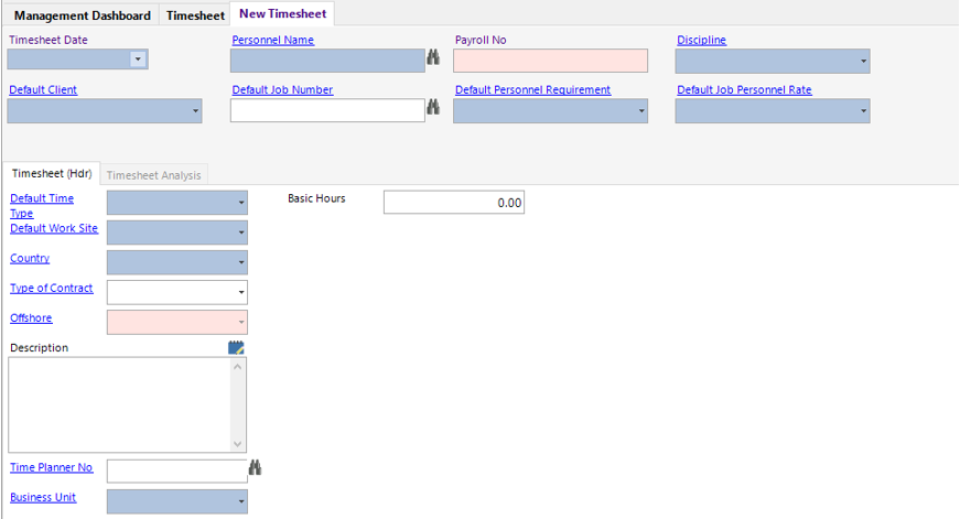 New Timesheet