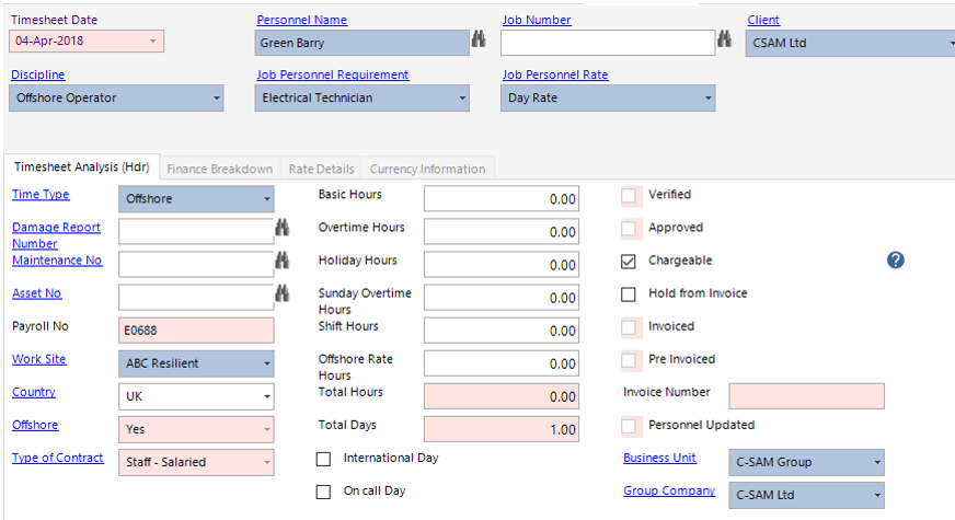 Timesheet Analysis