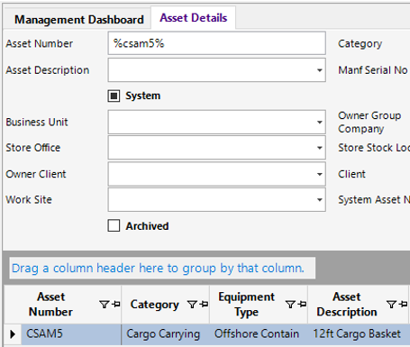 Asset Details Search