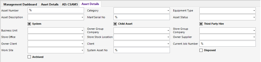 Asset Details Search