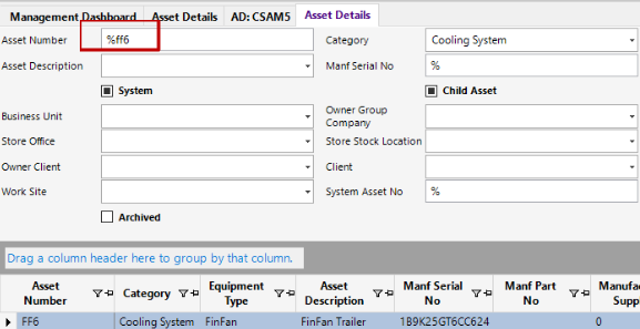 Asset Details Search