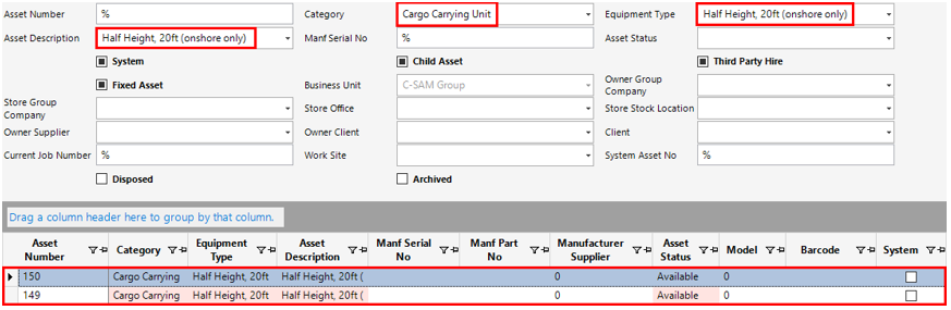 Asset Details Search