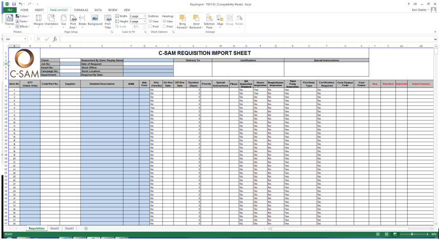 Excel Spreadsheet