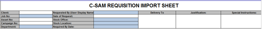 Import Sheet Header