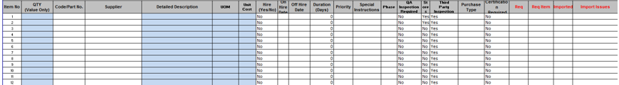 Import Sheet