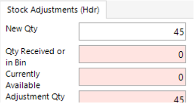 Stock Adjustments