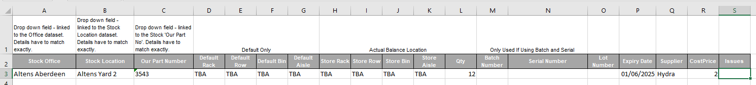 Excel Spreadsheet